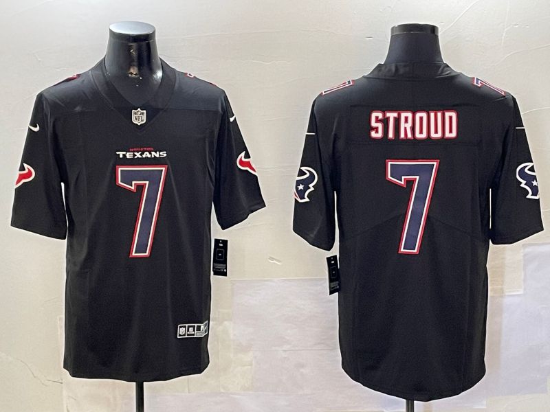 Men Houston Texans 7 Stroud Black 2024 Nike Limited NFL Jersey style 0108
